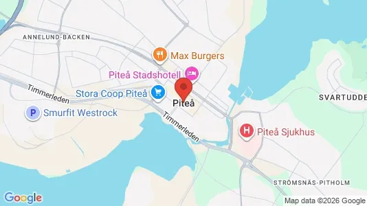 Restauranglokaler till försäljning i Piteå - kort over placeringen