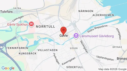 Restauranglokaler att hyra i Gävle - kort over placeringen