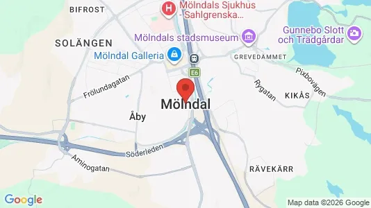 Restauranglokaler att hyra i Mölndal - kort over placeringen
