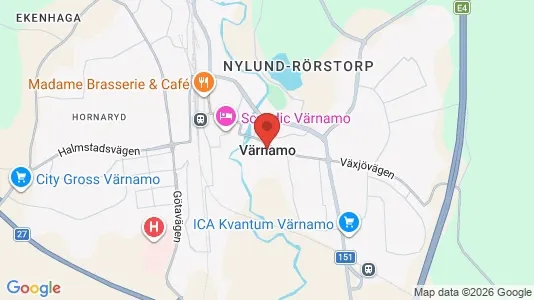 Restauranglokaler att hyra i Värnamo - kort over placeringen