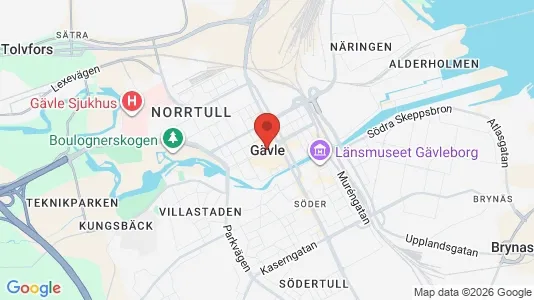 Restauranglokaler att hyra i Gävle - kort over placeringen